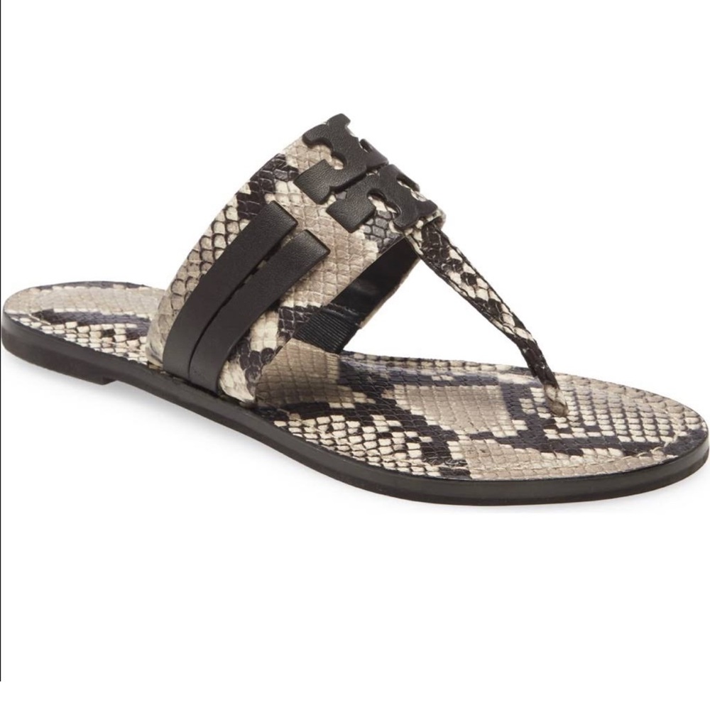 Tory Burch leather animal print sandals